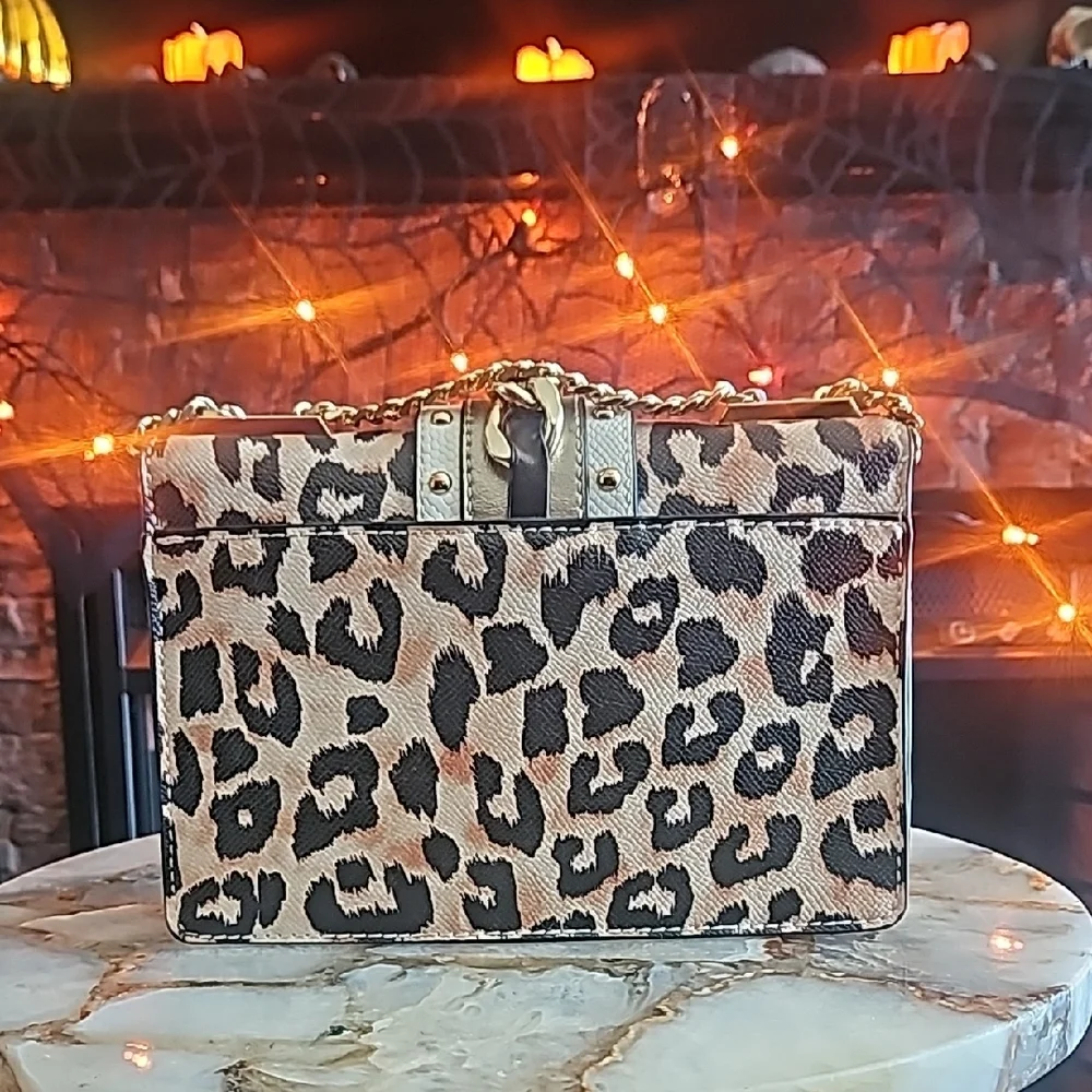 Aldo Leopard and Gold Accent Crossbody Bag - Picture 3 of 9